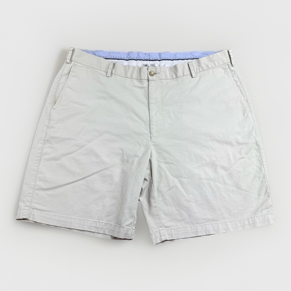Peter‎ Millar Mens Soft Touch Twill Shorts 40 Khaki Beige Pima Cotton Stretch